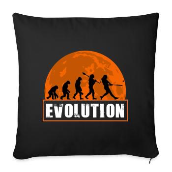 Baseball-Softball-Evolution Lustige Spieler-Geschenkkunst - Sofakissenbezug 45 x 45 cm - Schwarz - Vorne