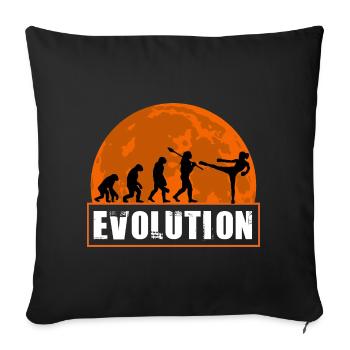Evolution Of Kickboxing Funny Martial Arts Retro - Sofa pillowcase 17,3'' x 17,3'' (45 x 45 cm) - black - Front
