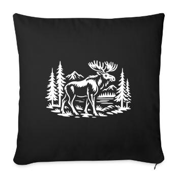 Conception des orignaux et des montagnes - Housse de coussin décorative 45 x 45 cm - noir - Devant