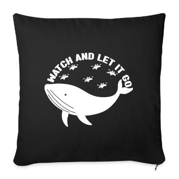 Regardez et laissez partir les baleines aquariophiles - Housse de coussin décorative 45 x 45 cm - noir - Devant