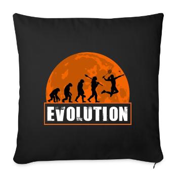 Badminton Evolution Spieler Retro Moon Sport - Sofakissenbezug 45 x 45 cm - Schwarz - Vorne