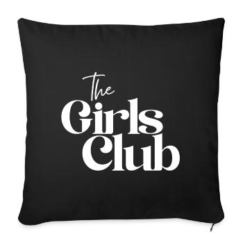 filles, soirée pyjama, girl power - Housse de coussin décorative 45 x 45 cm - noir - Devant
