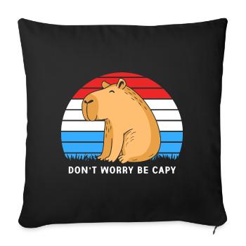Capybara - Housse de coussin décorative 45 x 45 cm - noir - Devant