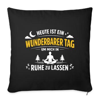 Wonderful day to rest and meditate - Sofa pillowcase 17,3'' x 17,3'' (45 x 45 cm) - black - Front