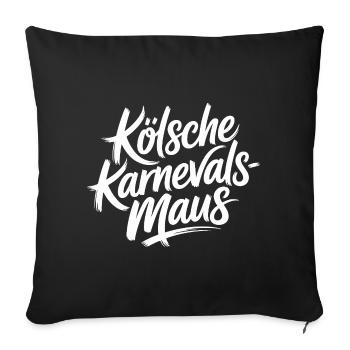 Kölsche Karnevalsmaus Karneval Köln Kölner Maus - Sofakissenbezug 45 x 45 cm - Schwarz - Vorne