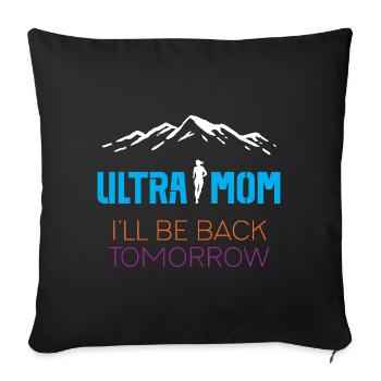 Ultra Maman - Je reviens demain - Housse de coussin décorative 45 x 45 cm - noir - Devant