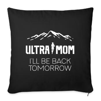 Ultra Maman - Je reviens demain - Housse de coussin décorative 45 x 45 cm - noir - Devant