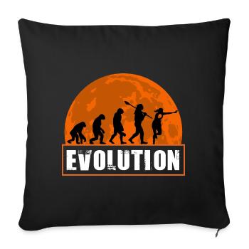 Evolution of Women's Rugby Player Silhouette - Sofa pillowcase 17,3'' x 17,3'' (45 x 45 cm) - black - Front