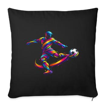 Fußballspieler Geschenk Fußball Kinderjunge - Sofakissenbezug 45 x 45 cm - Schwarz - Vorne