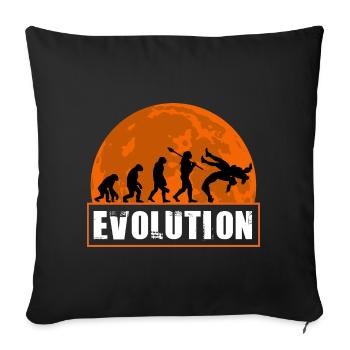 Wrestling Evolution Funny Combat Sports Grappling - Sofa pillowcase 17,3'' x 17,3'' (45 x 45 cm) - black - Front