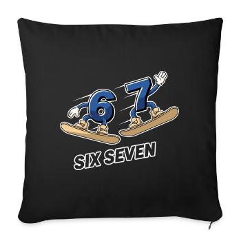 6 7 Six Seven Snowboard Meme - Housse de coussin décorative 45 x 45 cm - noir - Devant