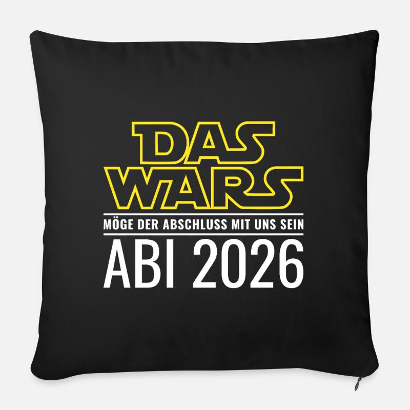 Abi 2026 Das wars Abitur (Abschluss mit uns)  - Sofakissenbezug 45 x 45 cm - Schwarz