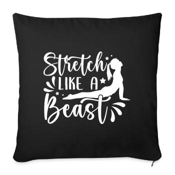 Pilates Enthusiasts Stretch Like A Beast Pilates - Sofa pillowcase 17,3'' x 17,3'' (45 x 45 cm) - black - Front