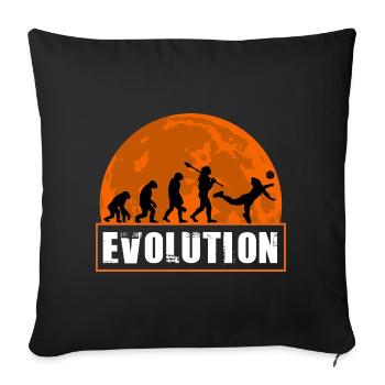 Volleyball Evolution Sunset Sports Silhouette Art - Housse de coussin décorative 45 x 45 cm - noir - Devant