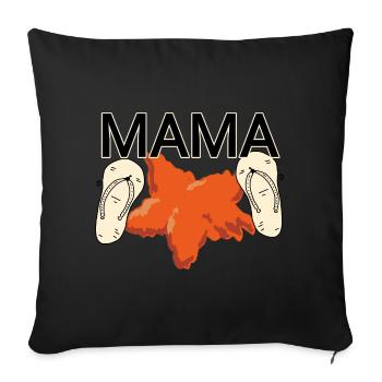 Maman sur la plage - Housse de coussin décorative 45 x 45 cm - noir - Devant