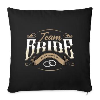 Team Bride 2026 - Sofa pillowcase 17,3'' x 17,3'' (45 x 45 cm) - black - Front
