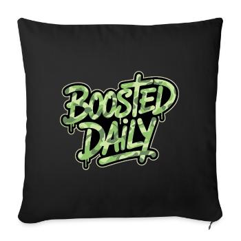 Boosted Daily for JDM Tuning Fans Turbo Scene - Sofa pillowcase 17,3'' x 17,3'' (45 x 45 cm) - black - Front