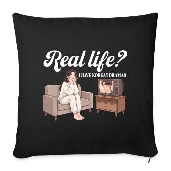 K-Drama Produits dérivés Coréens K-Pop Drame - Housse de coussin décorative 45 x 45 cm - noir - Devant