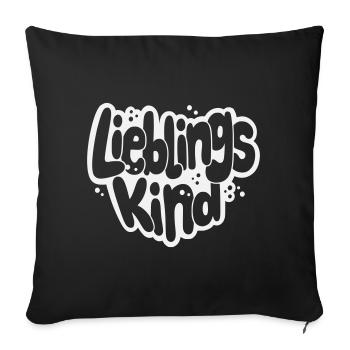 Lieblingskind Bubblige Schrift - Sofakissenbezug 45 x 45 cm - Schwarz - Vorne