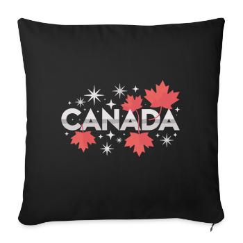 Idée cadeau pour la feuille d’érable du Canada - Housse de coussin décorative 45 x 45 cm - noir - Devant