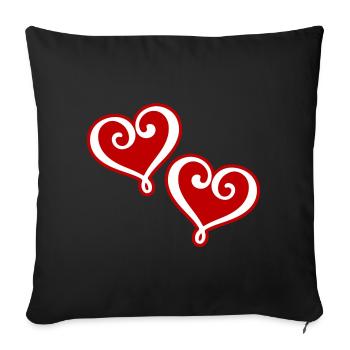 Icône en forme de cœur - Housse de coussin décorative 45 x 45 cm - noir - Devant