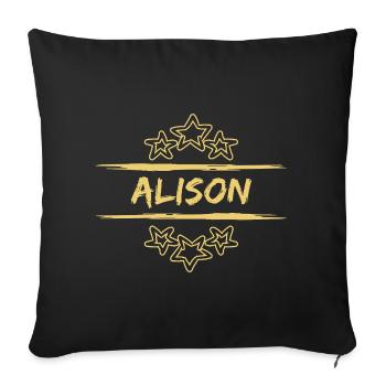 Birth name Alison - Sofa pillowcase 17,3'' x 17,3'' (45 x 45 cm) - black - Front