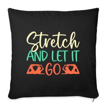 Yoga : étirements et laisse aller Yoga drôle - Housse de coussin décorative 45 x 45 cm - noir - Devant