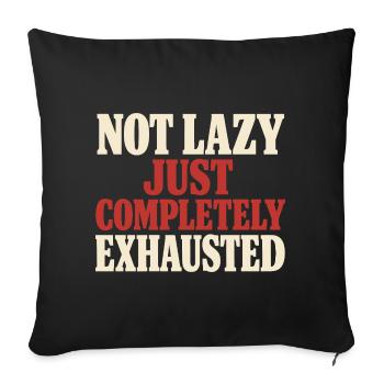 Burnt-out millennial, tired adult, - Sofa pillowcase 17,3'' x 17,3'' (45 x 45 cm) - black - Front