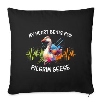 Pilgrim Goose Heart Line - Sofa pillowcase 17,3'' x 17,3'' (45 x 45 cm) - black - Front