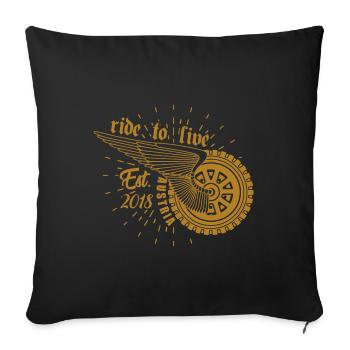 Cadeau des hommes motards Ride to Live - Housse de coussin décorative 45 x 45 cm - noir - Devant