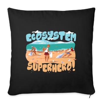 Ecologist Ecology - Sofa pillowcase 17,3'' x 17,3'' (45 x 45 cm) - black - Front