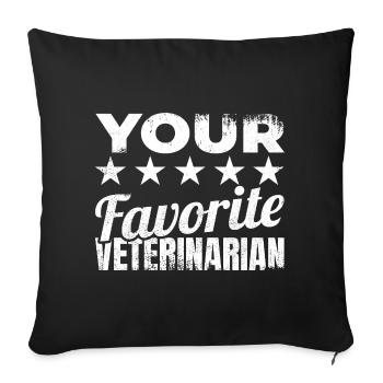Veterinary saying - Sofa pillowcase 17,3'' x 17,3'' (45 x 45 cm) - black - Front