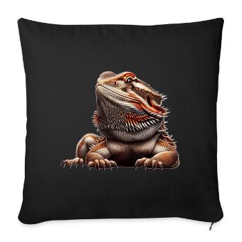 Bartagame - Sofakissenbezug 45 x 45 cm - Schwarz - Vorne