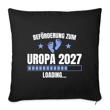 Beförderung zum Uropa 2027 – Urgroßvater - Sofakissenbezug 45 x 45 cm - Schwarz - Vorne