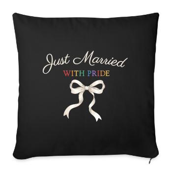 Just Married Pride Bow - Sofa pillowcase 17,3'' x 17,3'' (45 x 45 cm) - black - Front