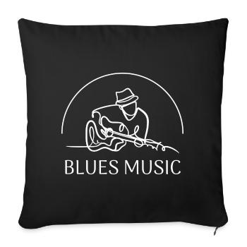 Blues Music-Guitarist Line Art - Sofa pillowcase 17,3'' x 17,3'' (45 x 45 cm) - black - Front