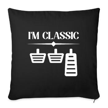 Je suis un gars de voitures classiques, un gars mécanicien - Housse de coussin décorative 45 x 45 cm - noir - Devant