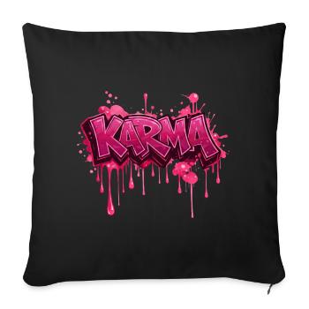 Karma – Design Graffiti Rose Streetwear - Housse de coussin décorative 45 x 45 cm - noir - Devant
