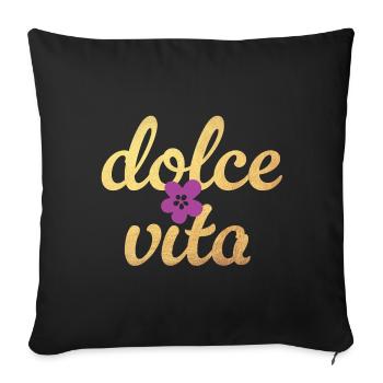 Citation de la fleur de luxe Dolce Vita Flower Blossom Gold - Housse de coussin décorative 45 x 45 cm - noir - Devant