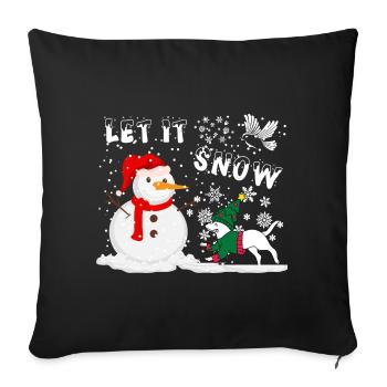 Snowman make it snow - Sofa pillowcase 17,3'' x 17,3'' (45 x 45 cm) - black - Front