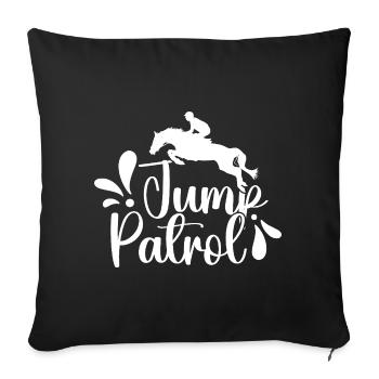 Hobby Horse Rider Jump Patrol English Riding - Sofa pillowcase 17,3'' x 17,3'' (45 x 45 cm) - black - Front