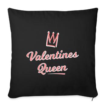 Reine de la Saint-Valentin - Housse de coussin décorative 45 x 45 cm - noir - Devant