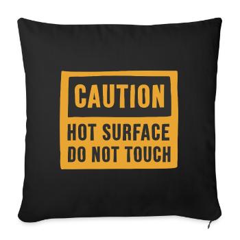 Attention : Surface chaude : ne pas toucher - Housse de coussin décorative 45 x 45 cm - noir - Devant