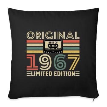 60 Ans 1967 Vintage Rétro Cadeau D'anniversaire - Housse de coussin décorative 45 x 45 cm - noir - Devant