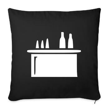 Bar Cocktail Bar Gastronomy Gift Bartender - Sofa pillowcase 17,3'' x 17,3'' (45 x 45 cm) - black - Front