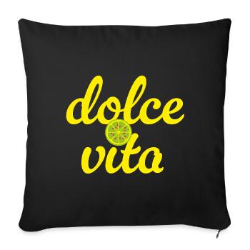 Dolce Vita Yellow Lime Lemon Italy Summer - Sofa pillowcase 17,3'' x 17,3'' (45 x 45 cm) - black - Front