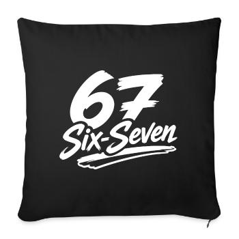 six seven | Zahlenduo 6 und 7 | Fröhliche Ziffern - Sofakissenbezug 45 x 45 cm - Schwarz - Vorne