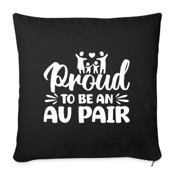 Un prestataire de garde d’enfants fier d’être une crèche au pair - Housse de coussin décorative 45 x 45 cm - noir - Devant