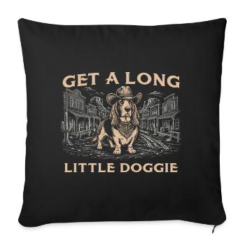 Get A Long Little Doggie - Basset Hound Dog Dad - Sofa pillowcase 17,3'' x 17,3'' (45 x 45 cm) - black - Front