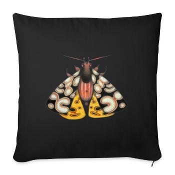Yellow and black Falena - Sofa pillowcase 17,3'' x 17,3'' (45 x 45 cm) - black - Front